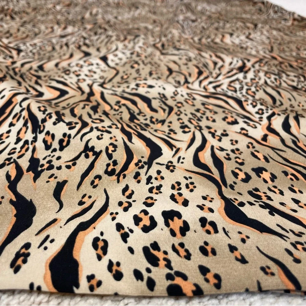 Vintage Sleeveless Leopard Tiger Animal Print Sheath Maxi Dress - Picture 8 of 13